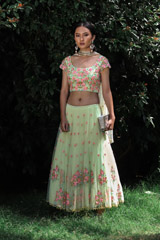 Mint Green Tulle Lehenga